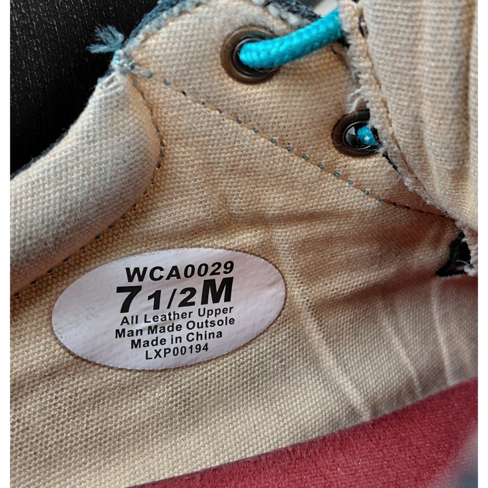 Twisted X Mens Shoes 7 1/2‎ M Black Denim Blue Laces Boat Shoes WCA0029 - Picture 7 of 8